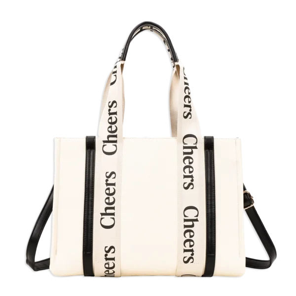 2pc Cheers Stripe Tote with Wallet