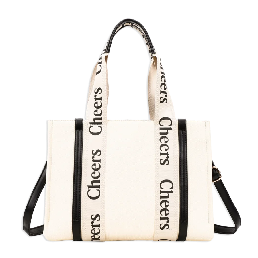 2pc Cheers Stripe Tote with Wallet