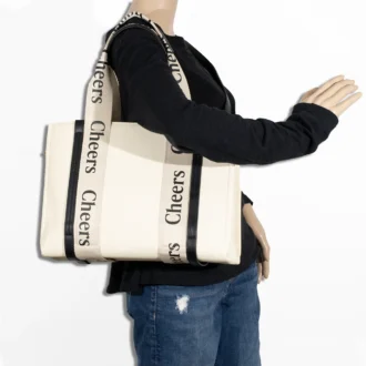 2pc Cheers Stripe Tote with Wallet