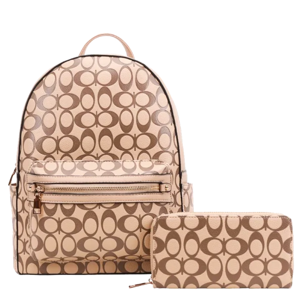 2pc Half Moon Backpack with Wallet