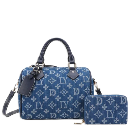 2pc Denim Spade Doctor Bag with Wallet
