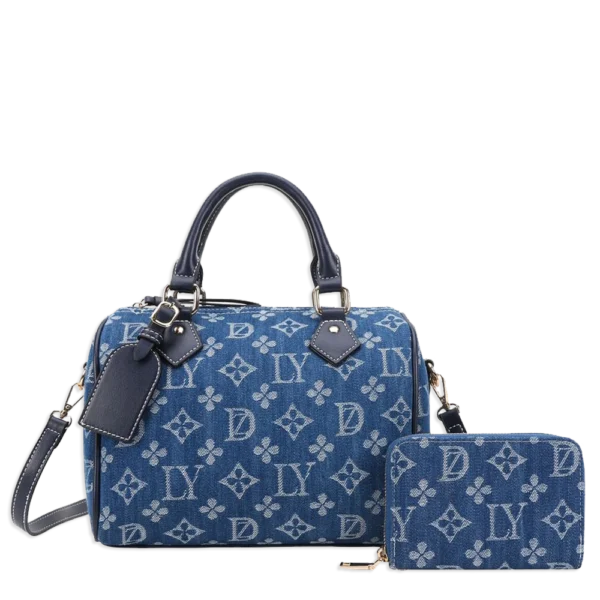2pc Denim Spade Doctor Bag with Wallet