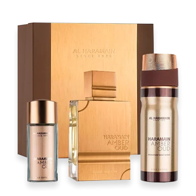 Amber Oud Gold Edition by Al Haramain Perfumes 2.5 oz. Gift Set