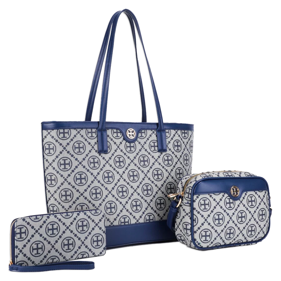 3pc Monogram Tote with Crossbody & Wallet