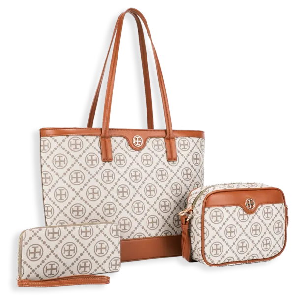 3pc Monogram Tote with Crossbody & Wallet