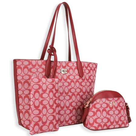 3pc Half Moon Tote with Crossbody & Pouch
