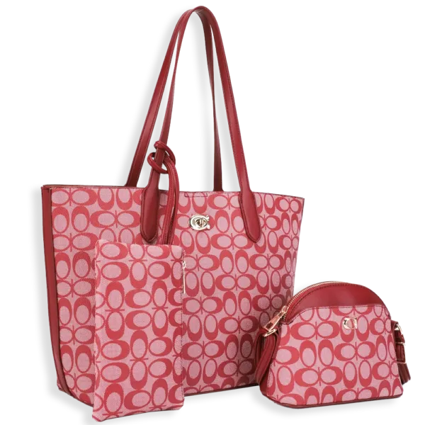 3pc Half Moon Tote with Crossbody & Pouch
