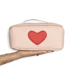 3pc Heart Cosmetic Bag with Small Bag & Coin Holder