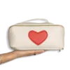 3pc Heart Cosmetic Bag with Small Bag & Coin Holder