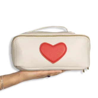 3pc Heart Cosmetic Bag with Small Bag & Coin Holder