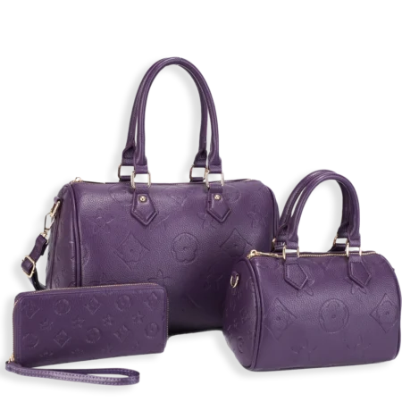 3pc Floral & Star Doctor Bag with Small Bag & Wallet