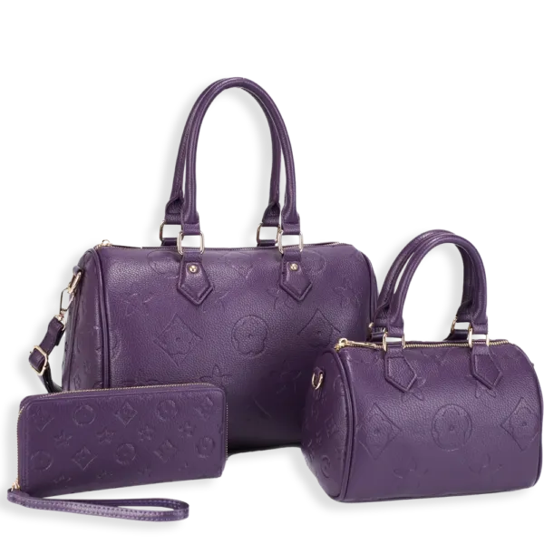 3pc Floral & Star Doctor Bag with Small Bag & Wallet
