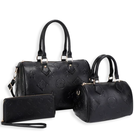 3pc Floral & Star Doctor Bag with Small Bag & Wallet