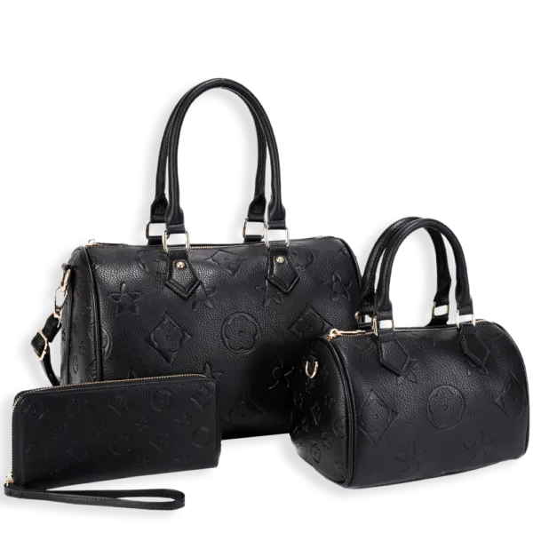 3pc Floral & Star Doctor Bag with Small Bag & Wallet