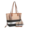 2pc Plaid Tote with Wallet