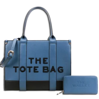2pc The XL Leather Tote Bag with Wallet