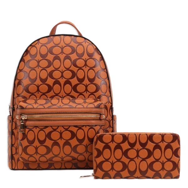 2pc Half Moon Backpack with Wallet