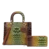 2pc 2 Tone Croc Bag with Wallet