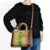 2pc 2 Tone Croc Bag with Wallet
