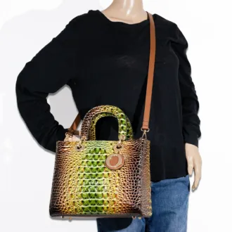 2pc 2 Tone Croc Bag with Wallet