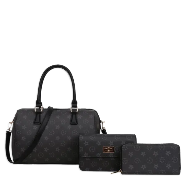 3pc Floral Doctor Bag with Wallet & Crossbody