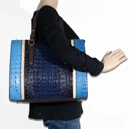 2pc 2 Tone Croc Satchel with Wallet