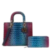 2pc 2 Tone Croc Bag with Wallet