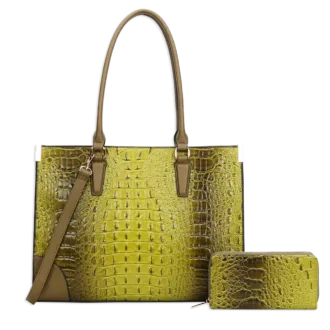 2pc Croc Satchel with Wallet