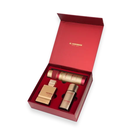 Amber Oud Ruby Edition by Al Haramain Perfumes 2.5 oz. Gift Set