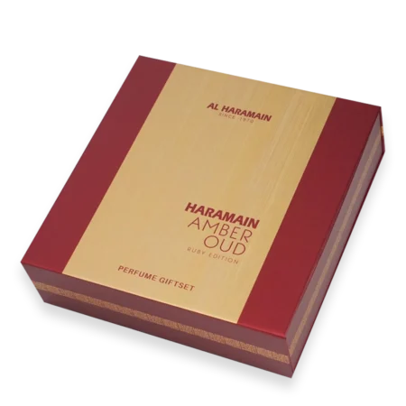 Amber Oud Ruby Edition by Al Haramain Perfumes 2.5 oz. Gift Set