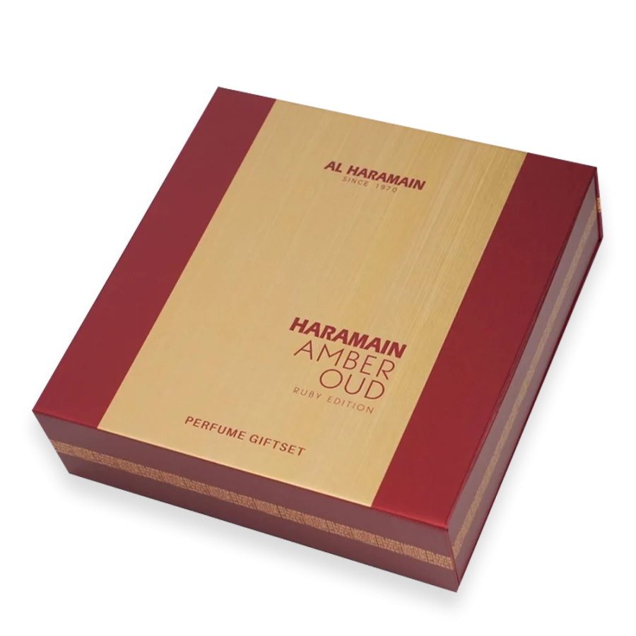 Amber Oud Ruby Edition by Al Haramain Perfumes 2.5 oz. Gift Set