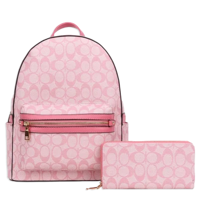 2pc Half Moon Backpack with Wallet