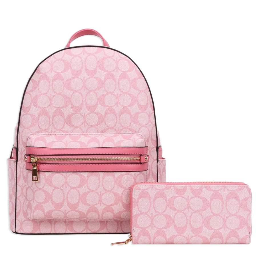 2pc Half Moon Backpack with Wallet