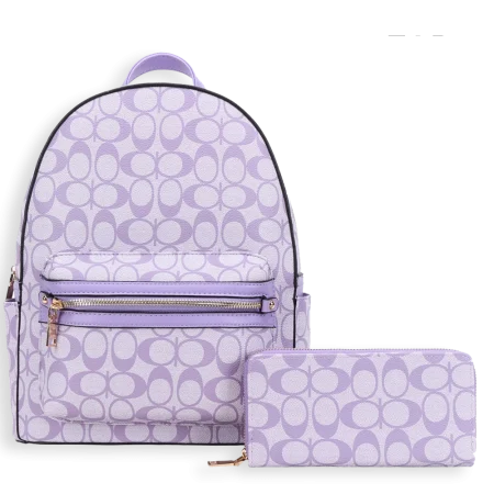 2pc Half Moon Backpack with Wallet