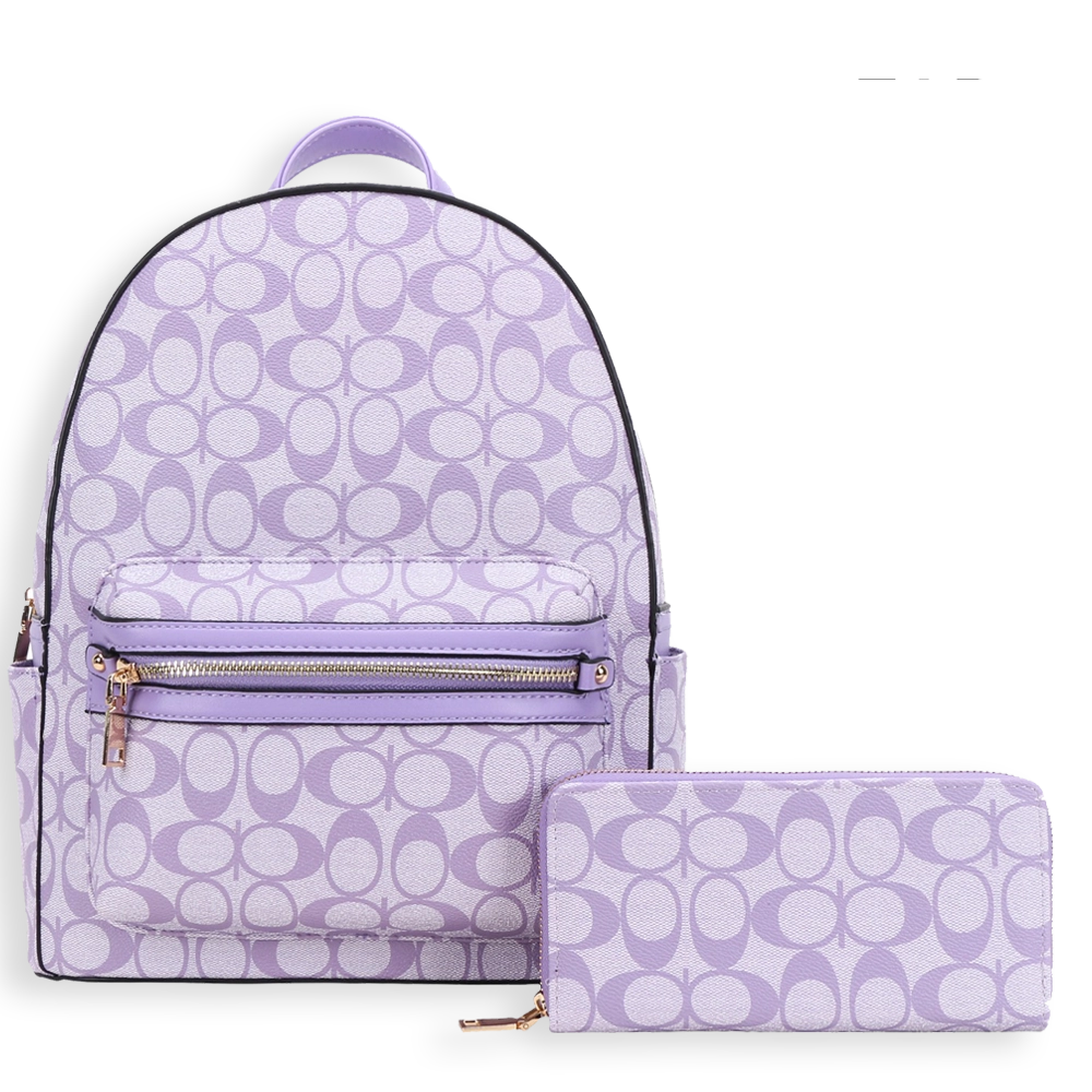 2pc Half Moon Backpack with Wallet