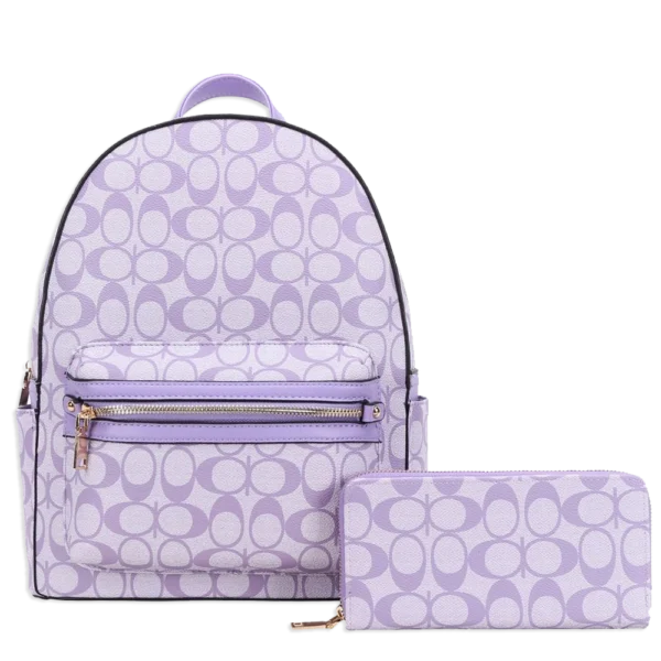 2pc Half Moon Backpack with Wallet