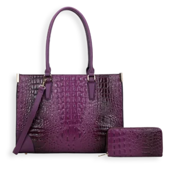 2pc Croc Satchel with Wallet