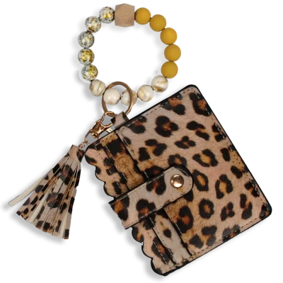 Card Holder with Beaded Wristlet