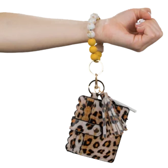 Card Holder with Beaded Wristlet