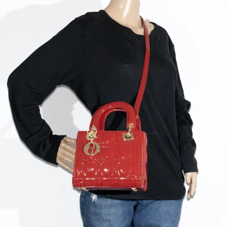 2pc Square Quilted Heart Crossbody with Wallet