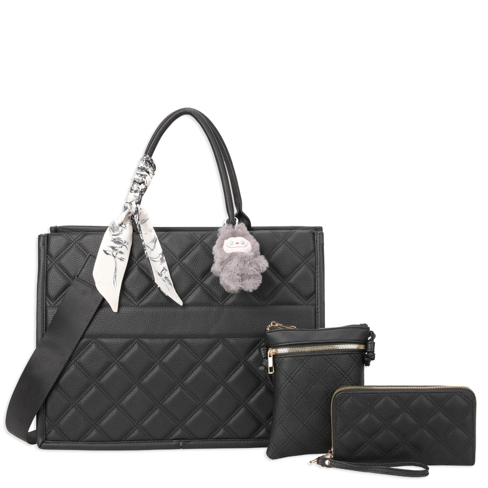 3pc XL Tote Bag with Wallet & Crossbody