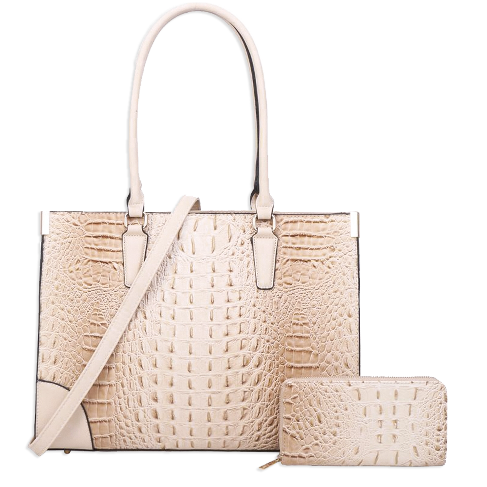2pc Croc Satchel with Wallet