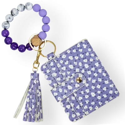 Card Holder with Beaded Wristlet
