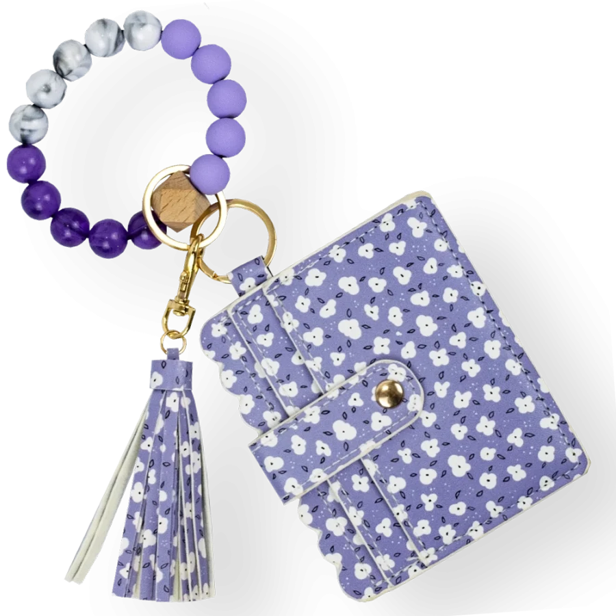 Card Holder with Beaded Wristlet