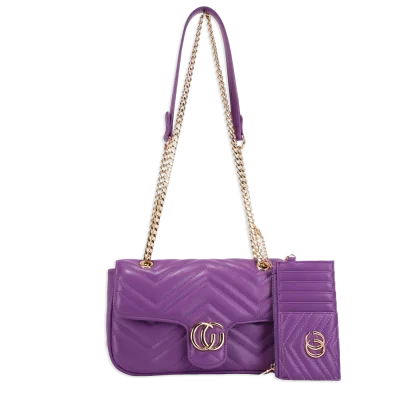 2pc Quilted Crossbody with Card Holder