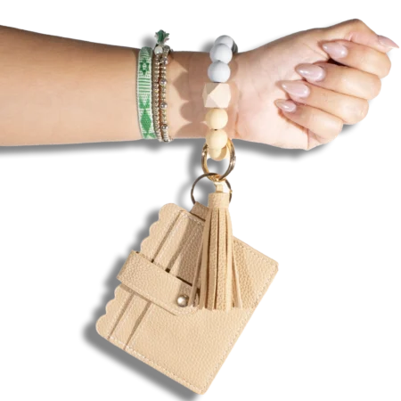 Card Holder with Beaded Wristlet
