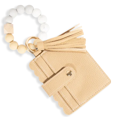 Card Holder with Beaded Wristlet