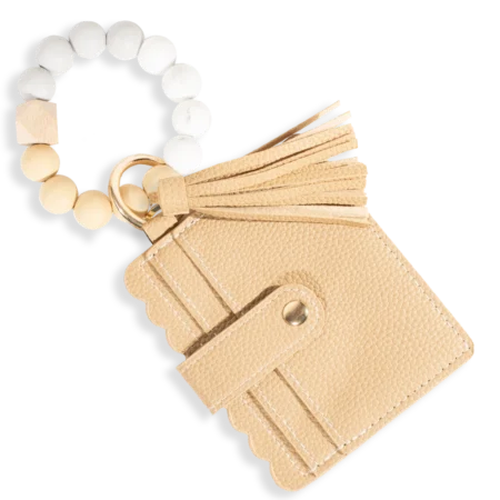 Card Holder with Beaded Wristlet