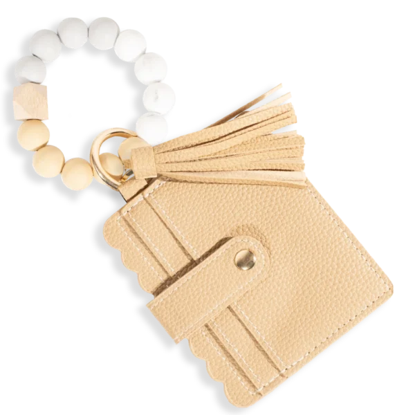 Card Holder with Beaded Wristlet