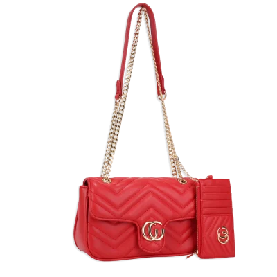 2pc Quilted Crossbody with Card Holder